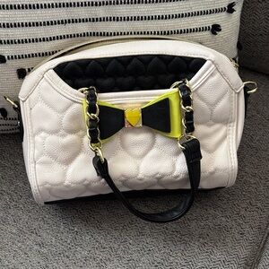 Stylish White and Black Betsy Johnson Women's Bag